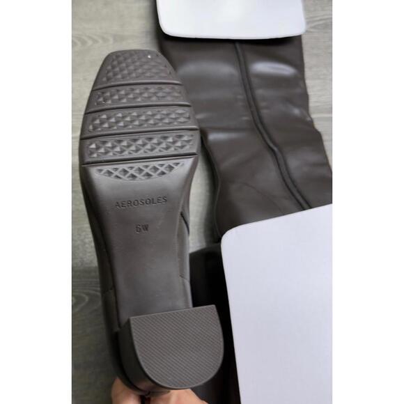 Aerosoles Brown Micah Brown Stretch Smooth Tall Boots Women Size 6 - Picture 3 of 4